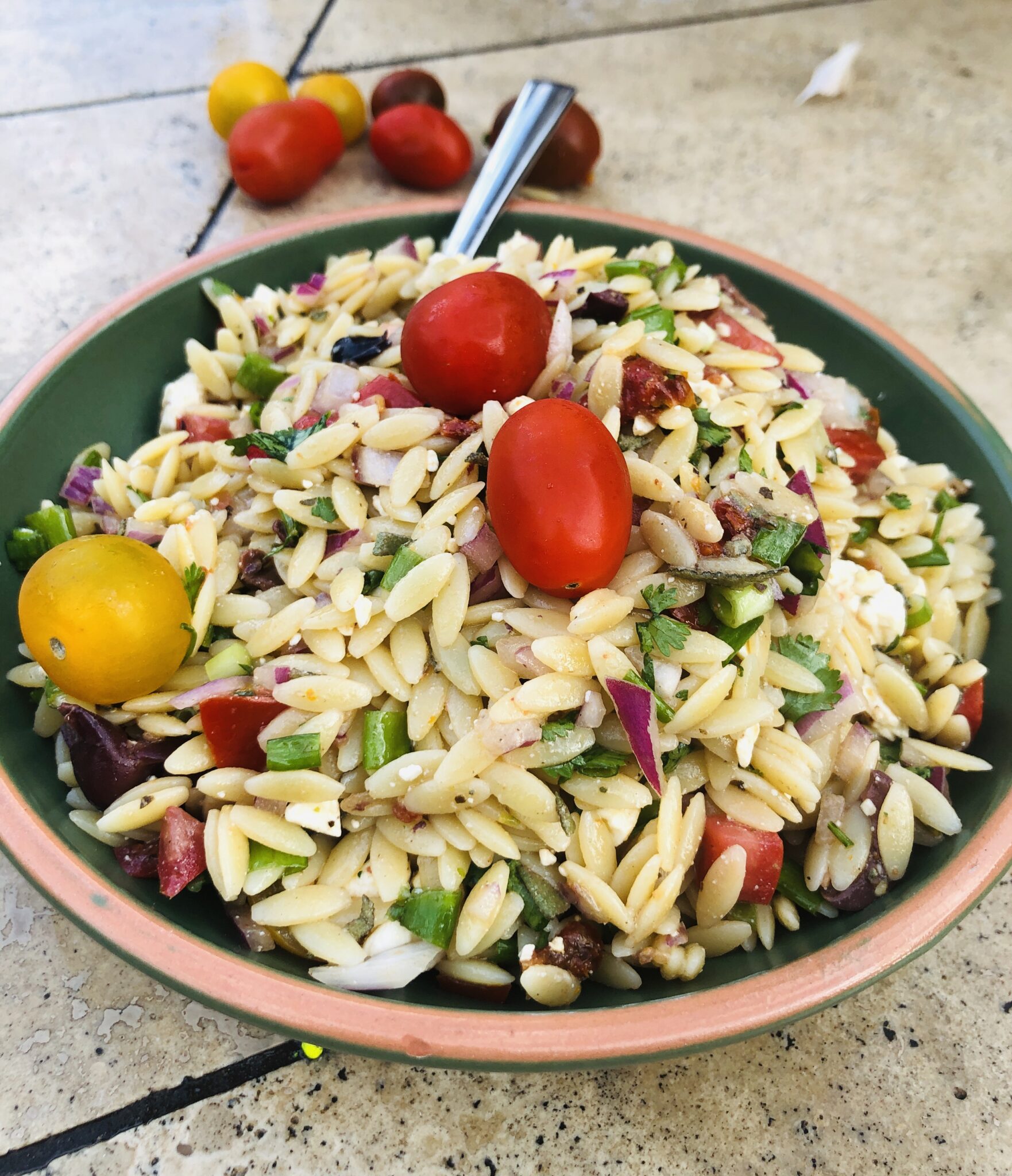 Greek Orzo Salad recipe. Blog Home